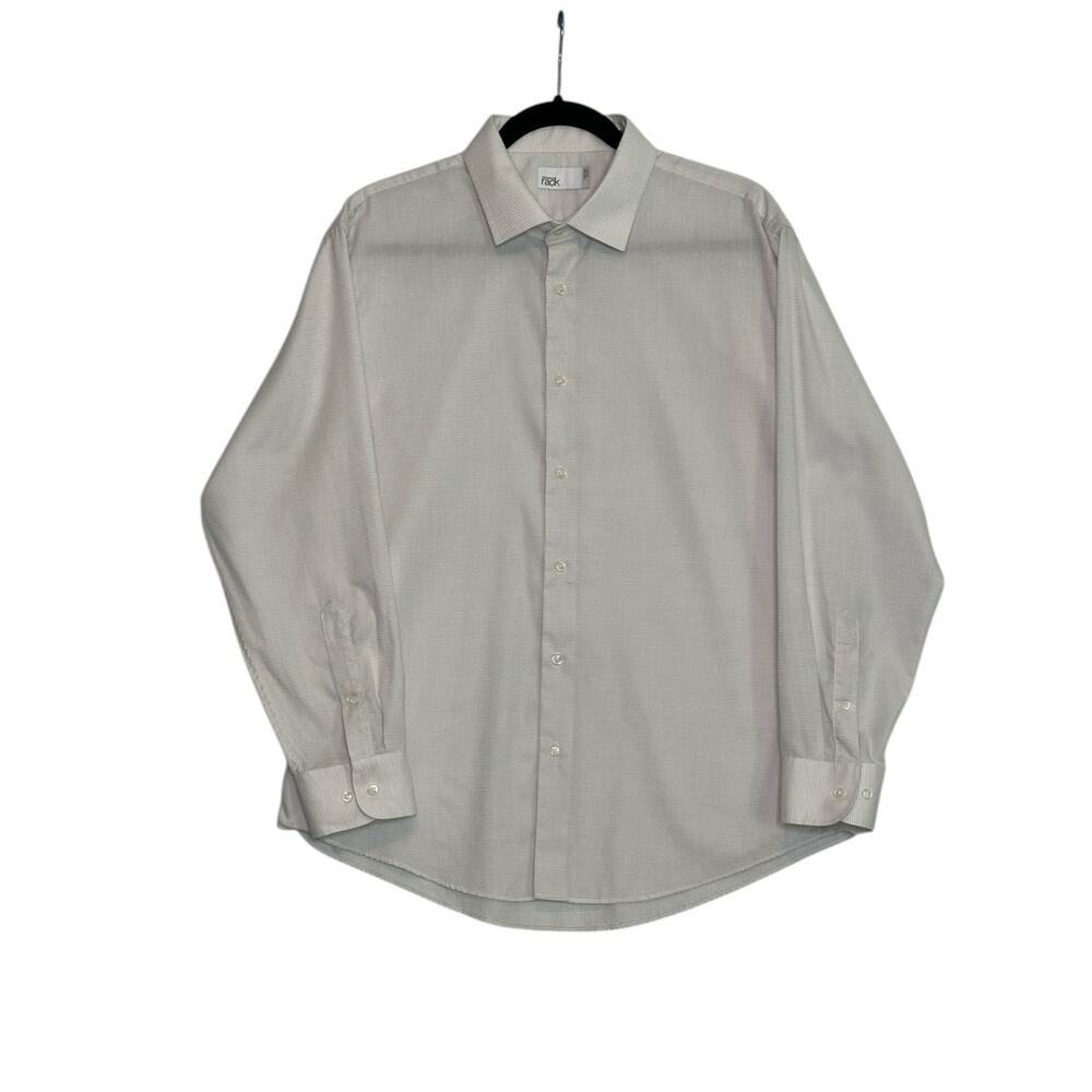 Nordstrom Rack off white woven long sleeves dress shirt size XL
